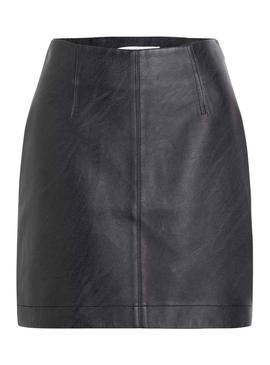 Saia Calvin Klein Faux Leather Preto para Mulher