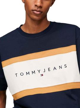 T-Shirt Tommy Jeans Registro Cut Azul Marinho para Homem