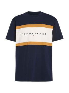 T-Shirt Tommy Jeans Registro Cut Azul Marinho para Homem