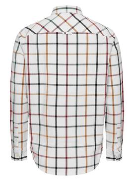 Camisa Tommy Jeans Reg Check Flanela Branco Homem