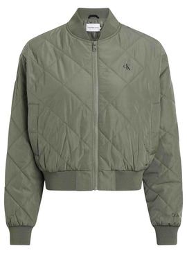 Bomber Calvin Klein Jeans Quilted Verde para Mulher