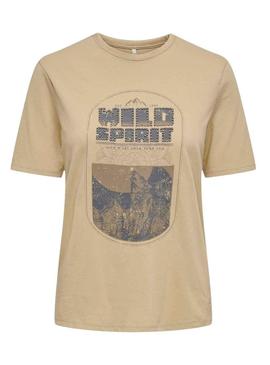 T-Shirt Only Lucy Beige para Mulher