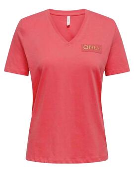 T-Shirt Only Nori Coral para Mulher