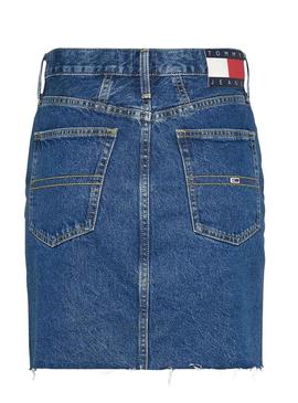 Saia Denim Tommy Jeans Mom Denim Azul Mulher