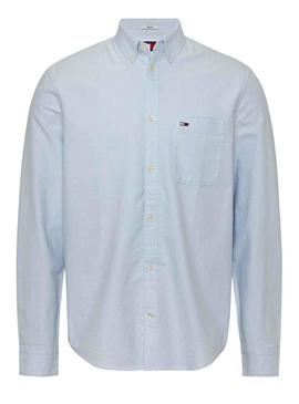 Camisa Tommy Jeans Registro Oxford Azul para Homem