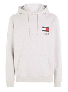 Dudadera Tommy Jeans Essential Flag Hood Cinza