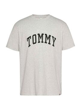 T-Shirt Tommy Jeans time do colégio Cinza para Homem