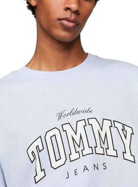 T-Shirt Tommy Jeans time do colégio Azul para Homem