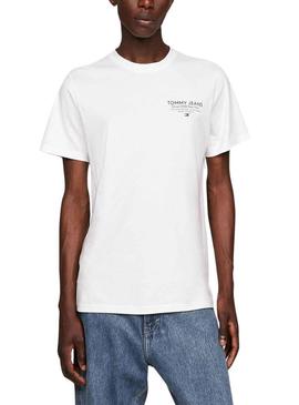 T-Shirt Tommy Jeans Graphic Slim Branco Homem