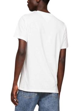 T-Shirt Tommy Jeans Graphic Slim Branco Homem