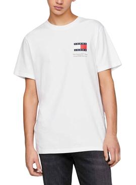 T-Shirt Tommy Jeans Essential Flag Slim Branco