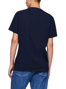 T-Shirt Tommy Jeans Graphic Slim Azul Marinho Homem