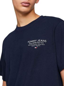 T-Shirt Tommy Jeans Graphic Slim Azul Marinho Homem