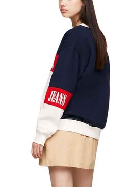 Sweat Tommy Jeans Archive Colorblock para Mulher