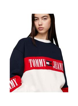 Sweat Tommy Jeans Archive Colorblock para Mulher