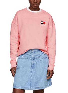 Sweat Tommy Jeans Graphic Flag Rosa para Mulher