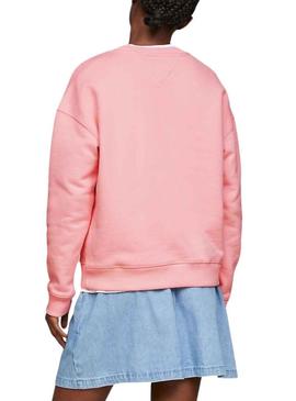 Sweat Tommy Jeans Graphic Flag Rosa para Mulher