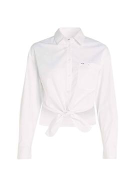 Camisa Tommy Jeans Laço Frontal Branco para Mulher