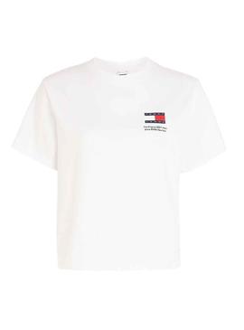 T-Shirt Tommy Jeans Gráfico Flag Branco para Mulher