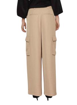 Pantalon Vila Winnie Senhora Beige para Mulher