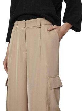 Pantalon Vila Winnie Senhora Beige para Mulher