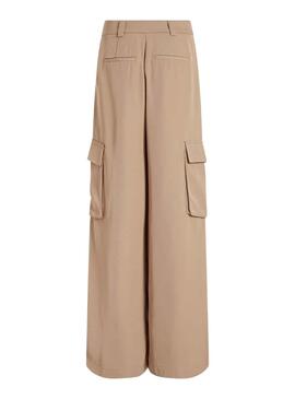 Pantalon Vila Winnie Senhora Beige para Mulher