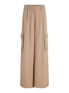 Pantalon Vila Winnie Senhora Beige para Mulher