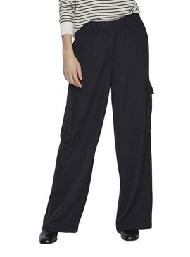 Pantalon Vila Winnie Cargo Preto para Mulher