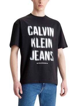 T-Shirt Calvin Klein Illusion Preto para Homem