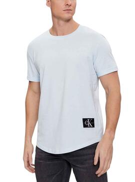 T-Shirt Calvin Klein Turn Up Azul para Homem