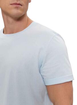 T-Shirt Calvin Klein Turn Up Azul para Homem