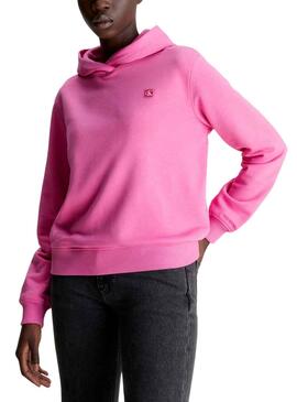 Sweat Calvin Klein Embro Badge Rosa para Mulher