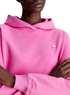 Sweat Calvin Klein Embro Badge Rosa para Mulher