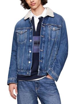 Casaca Denim Tommy Jeans Flag para Homem