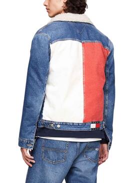 Casaca Denim Tommy Jeans Flag para Homem