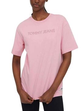 T-Shirt Tommy Jeans Bold Rosa para Mulher