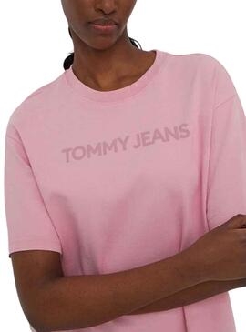 T-Shirt Tommy Jeans Bold Rosa para Mulher