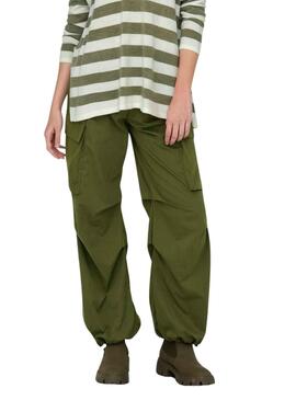 Pantalon Only Oceano parachute Verde para Mulher