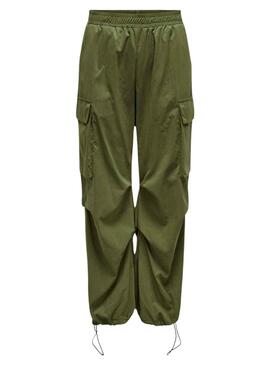 Pantalon Only Oceano parachute Verde para Mulher