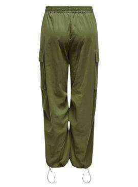 Pantalon Only Oceano parachute Verde para Mulher