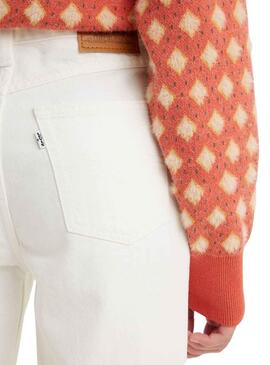 Pantalon Jeans Levis 80S Mom Branco para Mulher