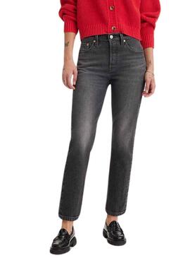 Pantalon Jeans Levis 501 Crop Preto para Mulher