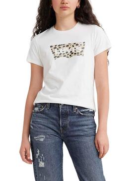 T-Shirt Levis The Perfeito Tee Leopard Branco