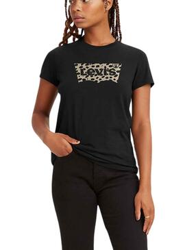 T-Shirt Levis The Perfeito Tee Leopard Preto