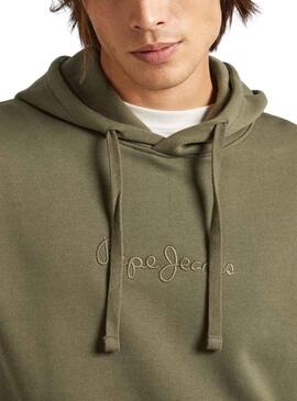 Sweat Pepe Jeans Joe Hoodie Verde para Homem