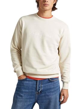 Sweat Pepe Jeans Joe Crew Beige para Homem