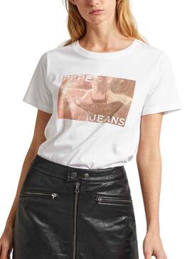 T-Shirt Pepe Jeans Higi Branco para Mulher