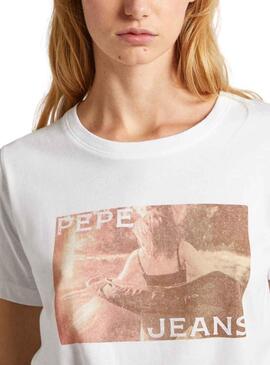 T-Shirt Pepe Jeans Higi Branco para Mulher