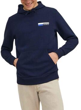 Sweat Jack & Jones Corp Logo Hood Azul Marinho