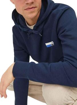 Sweat Jack & Jones Corp Logo Hood Azul Marinho